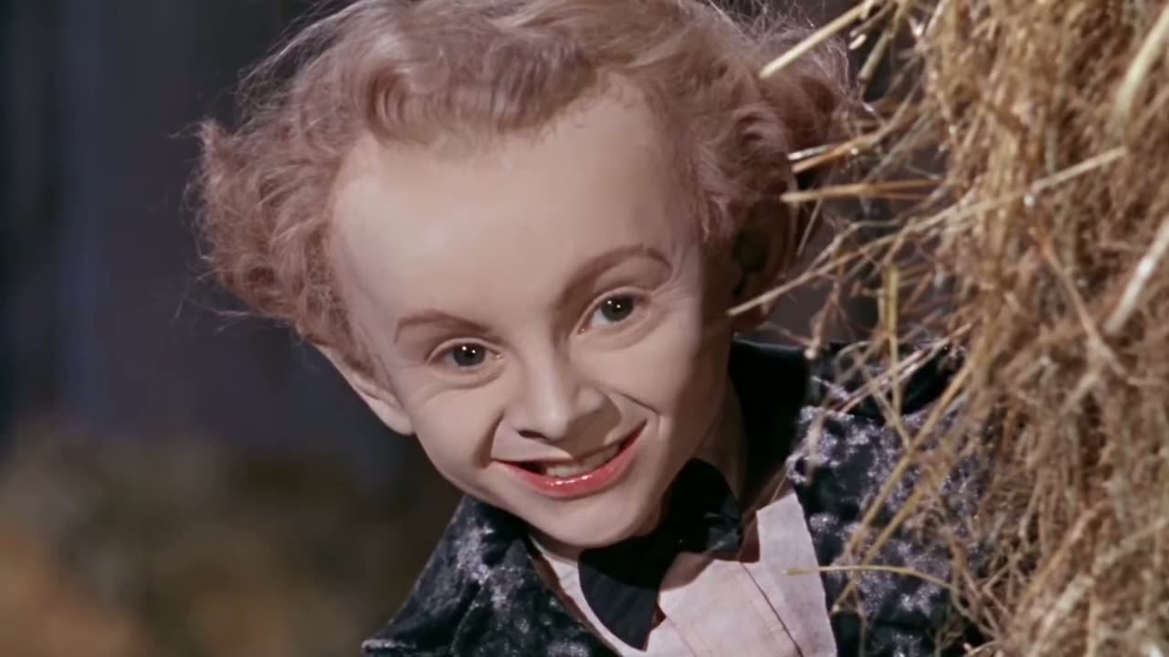 The Rumpelstiltskin little guy from the tip toeing in my Jordans meme grinning in the barn
